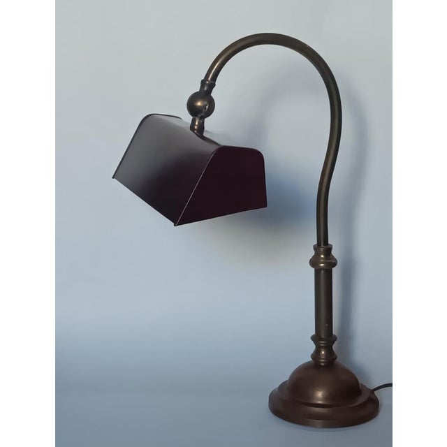Brass Banker's Desk Lamp, 1960s For Sale - Image 3 of 6
