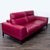 Modern Red Leather 3-Seat Sofa With Cushioned Armrests For Sale - Image 4 of 12