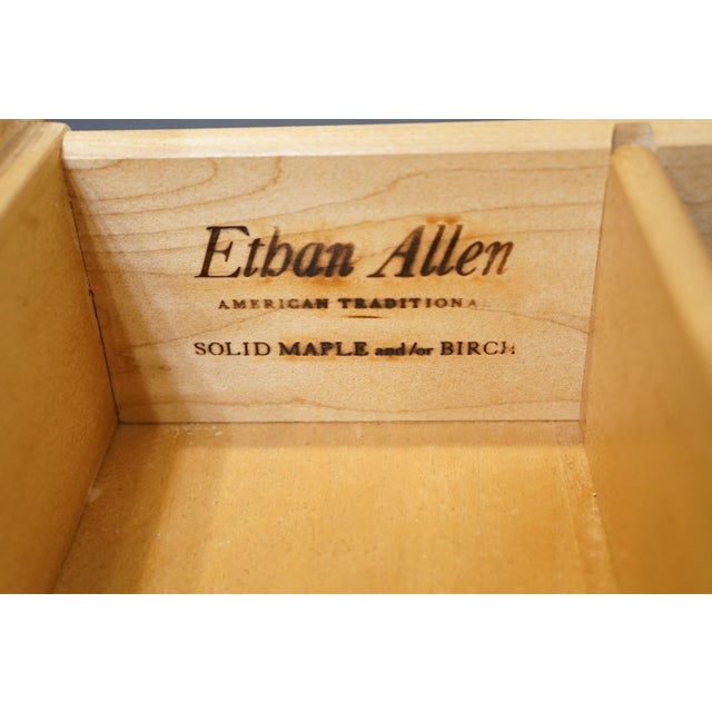 Ethan Allen Heirloom Nutmeg Maple Colonial Early American 62" Triple Door Dresser 10-5013 For Sale - Image 9 of 14