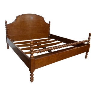 Classic King Size Mahogany Spindle Post Bed by Leighton Hall - Showroom Sample For Sale