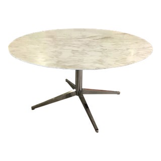 Mid 20th Century Calacatta Marble Top Dining Table Attributed to Florence Knoll For Sale