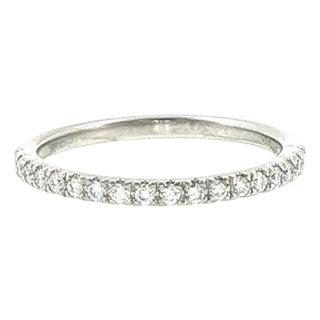 21st-Century Platinum 18 Natural Diamond Split Prong Wedding Ring For Sale