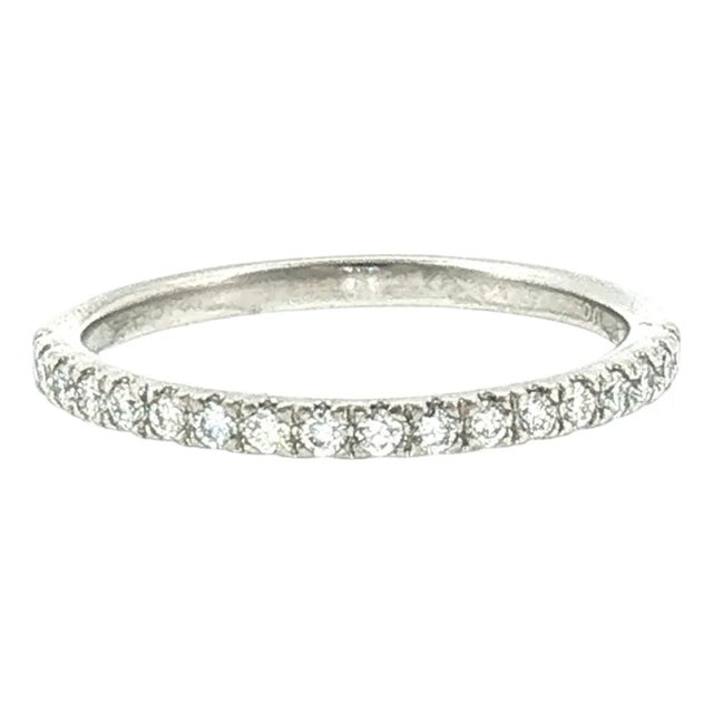 21st-Century Platinum 18 Natural Diamond Split Prong Wedding Ring For Sale