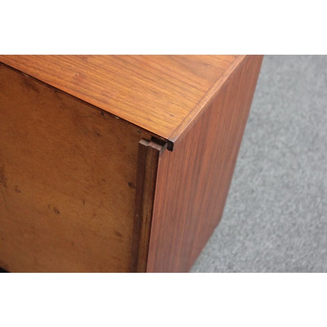 American Modern Studio Craft Walnut Credenza/Cabinet on Ebonized Plinth Base For Sale - Image 12 of 13