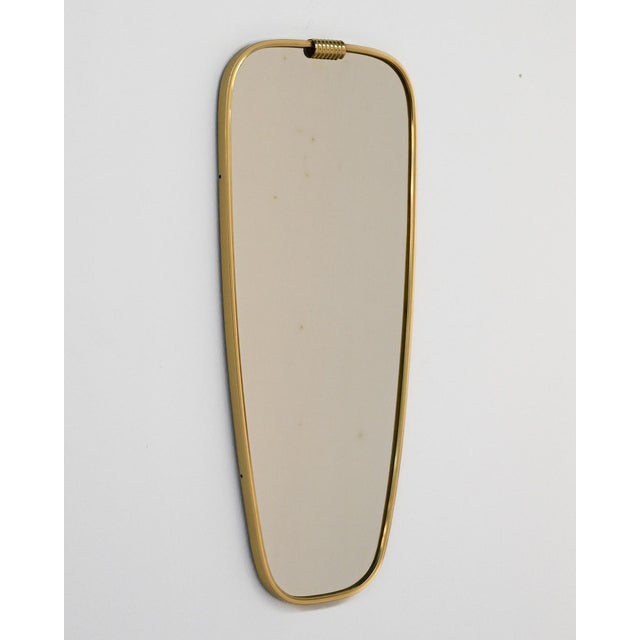 Gold Mid-Century Mirror with Brass Frame, 1950s For Sale - Image 8 of 8