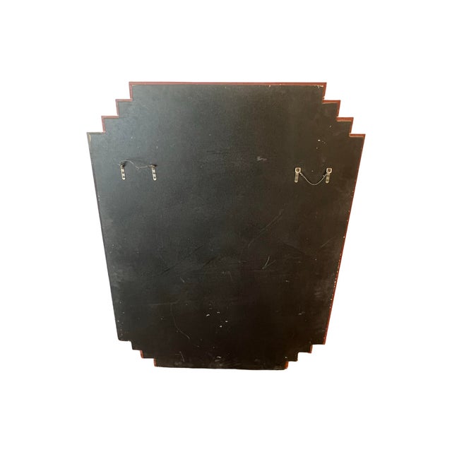 1970s Vintage 1970s Postmodern Art Deco Skyscraper Beveled Large Wall Mirror 1980s For Sale - Image 5 of 8