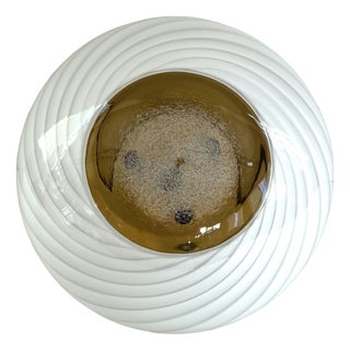Mid-Century Modern Italian Magic Eye Murano Glass Flush Mount by Venini, 1970s For Sale
