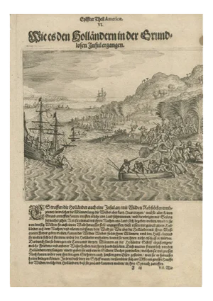 Dutch Encounter with Islanders, 1599, Paper