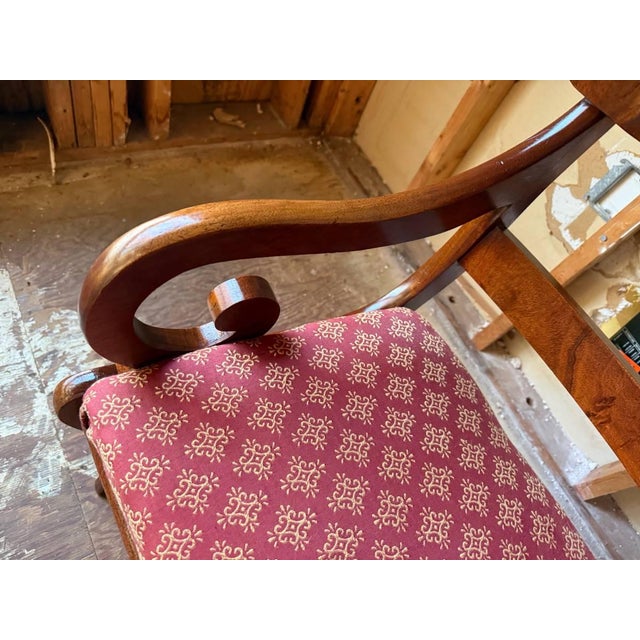 Early 20th Century Set of 5 Regency Style Carved Mahogany Klismos Dining Chairs For Sale - Image 9 of 16