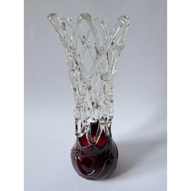 Vintage Sculptural Art Glass Vase by Katarínska Huta, 1980s For Sale - Image 6 of 12