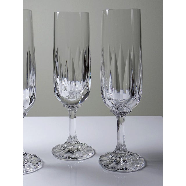Glass Vintage Cut Crystal Champagne Flutes from Villeroy & Boch, 1960s, Set of 4 For Sale - Image 7 of 11