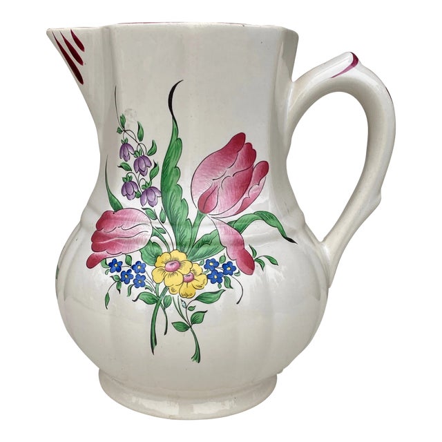 French Faience Pitcher Luneville Circa 1940 For Sale