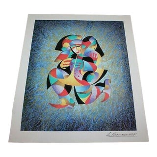 2010s "Play That Horn II (#15)" Modernist Style Figurative Serigraph by Anatole Krasnyansky For Sale