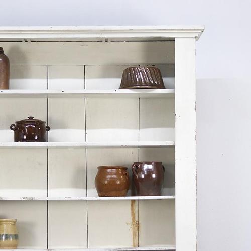 Country House White Painted Kitchen Cabinet with Shelves, 1890s For Sale - Image 6 of 13