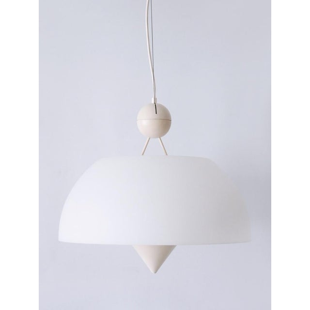 White Mid-Century Modern Pendant Lamp attributed to Vico Magistretti, Italy, 1970s For Sale - Image 8 of 18
