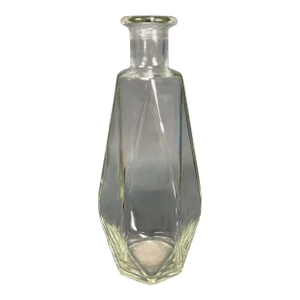 Vintage Seagrams Hexagonal Clear Glass Liquor Decanter Bottle