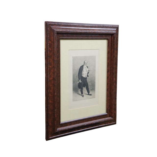 Late 19th century black and white etching of "Portrait de Lhéritier (Romain Thomas, dit), acteur (1809-1885) dans le rôle...