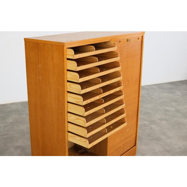 Brown Vintage Swedish Filing Cabinet, 1960s For Sale - Image 8 of 9