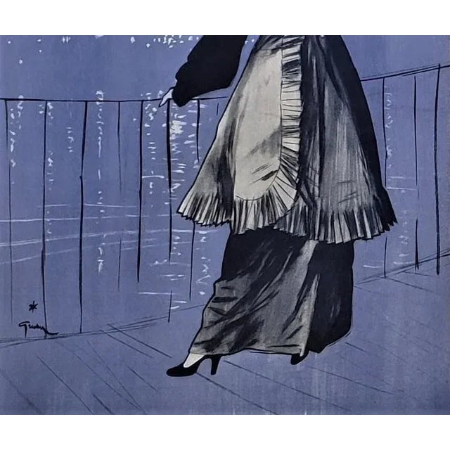 René Gruau 1948 Fashion Print by Gruau, Matted Set of 2 For Sale - Image 4 of 8