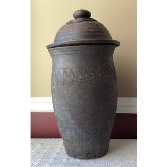 Antique Chinese 19th C. Ryukyu Kingdom Tsuboya Urn, 21" Tall, 18.2 LBS For Sale - Image 4 of 12