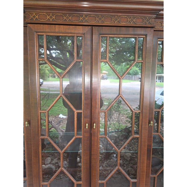 1970s Hickory Chair 70's Era 2 Piece Mahogany Cabinet For Sale - Image 5 of 8