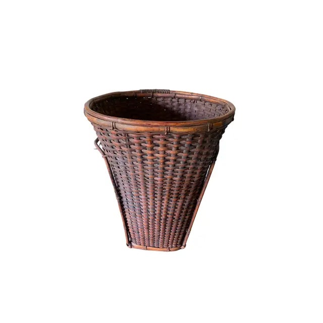 Rattan Basket Dayak Tribe Hand-Woven From Kalimantan, Borneo, Mid 20th Century For Sale - Image 6 of 8
