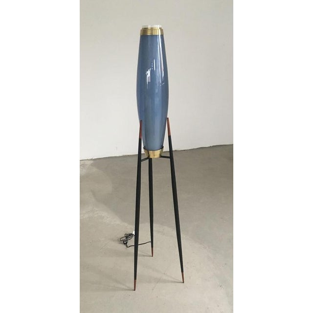 Holmegaard Rocket Floor Lamps in Hand Blown Opal Glass by Svend Aage Holm Sørensen, 1950s, Set of 2 For Sale - Image 4 of 9