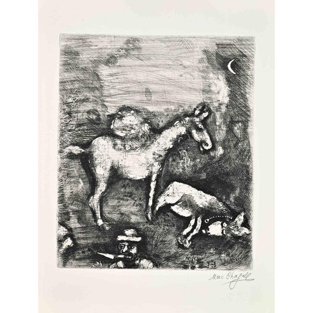 Etching on Montval paper, realized between 1927 and 1930. Table from "Les Fables de La Fontaine", published in 1952 in and...