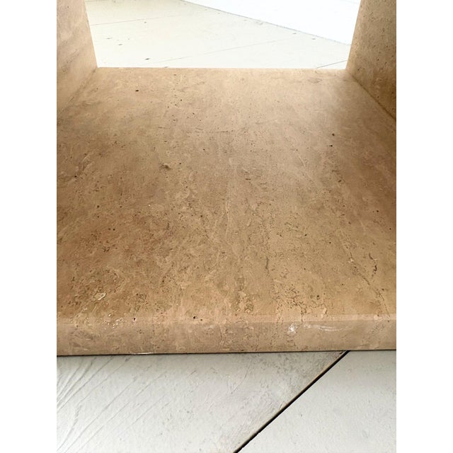 Travertine Marble Cube Side Table, Italy, 1990s For Sale - Image 9 of 14