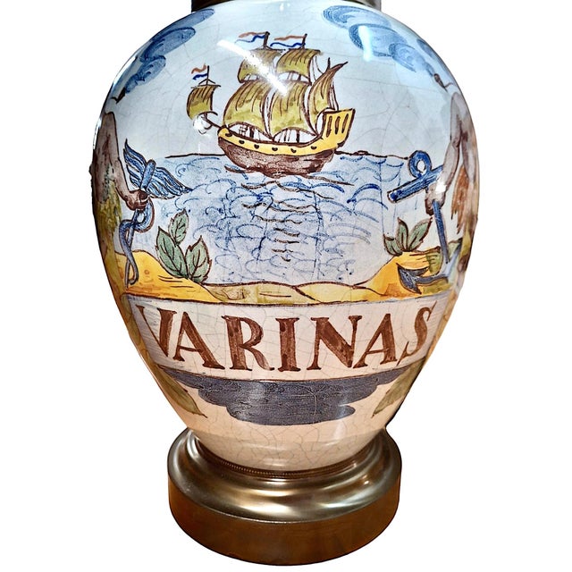 White Mid 20th Century Tobacco Jars as Table Lamps - a Pair For Sale - Image 8 of 13