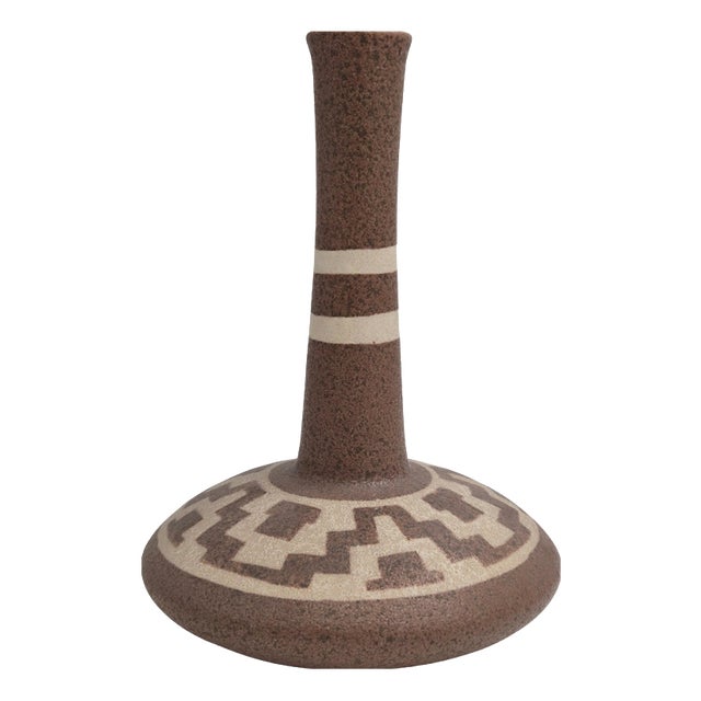 Ceramic Floor Vase with Geometric Pattern by Gmundner Austria, 1970s For Sale