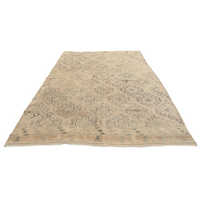 Embroidered vintage handwoven kilim rug from Denizli region of Turkey. Approximatelly 50-60 years old. In very good...