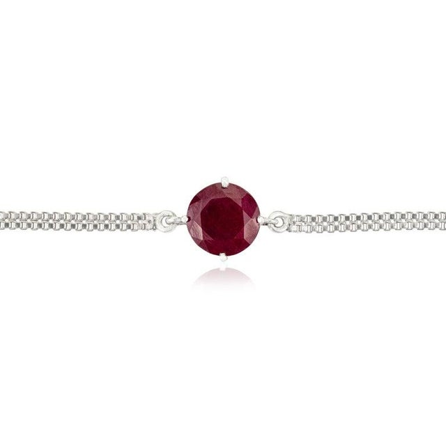 Not Yet Made - Made To Order Single Stone Natural Ruby Unisex Bracelet in 925 Silver For Sale - Image 5 of 12