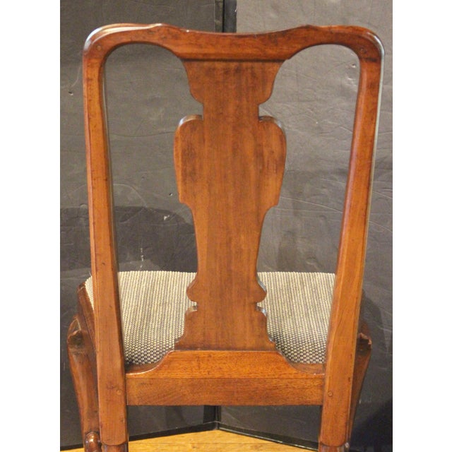 Wood Pair of English Early-Mid 18th Century Queen Anne Side Chairs For Sale - Image 7 of 11