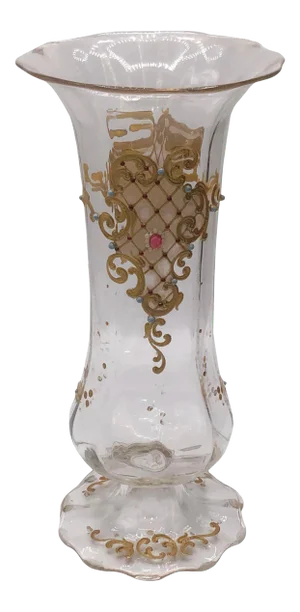 Moser Jeweled Enameled Crystal Vase