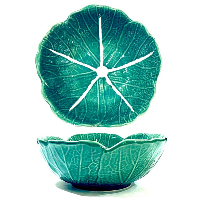 Green Vintage Cabbage Ware Dinnerware - Service for Four - Twelve Pieces For Sale - Image 8 of 11