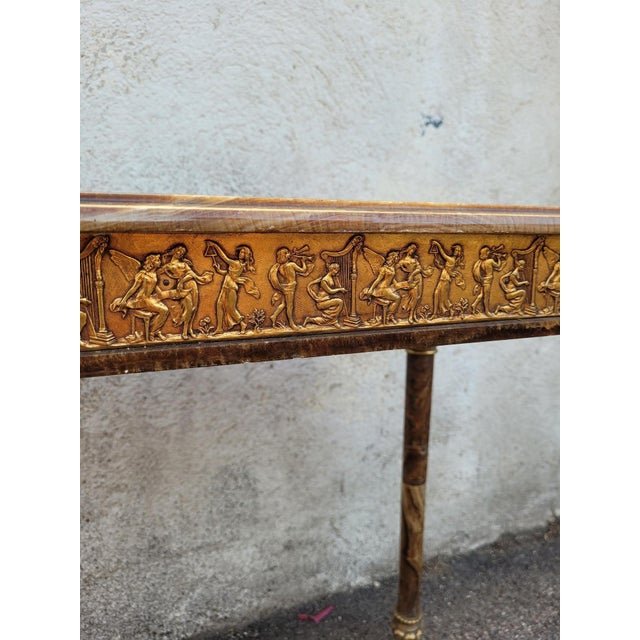 Napoleon III 19th Century Retractable Onyx and Bronze Table For Sale - Image 16 of 18