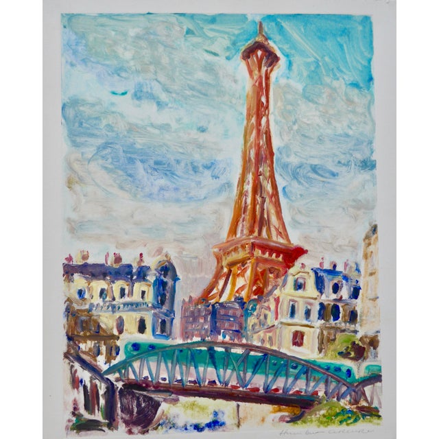2020s Contemporary Monoprint, "Eiffel Tower in Paris, France" For Sale - Image 5 of 5