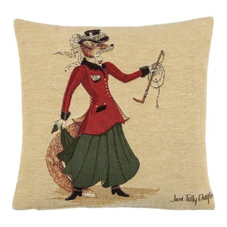Lady Fenella Fox Cushion With Feather Filler - 33x33cm (13"x13") For Sale
