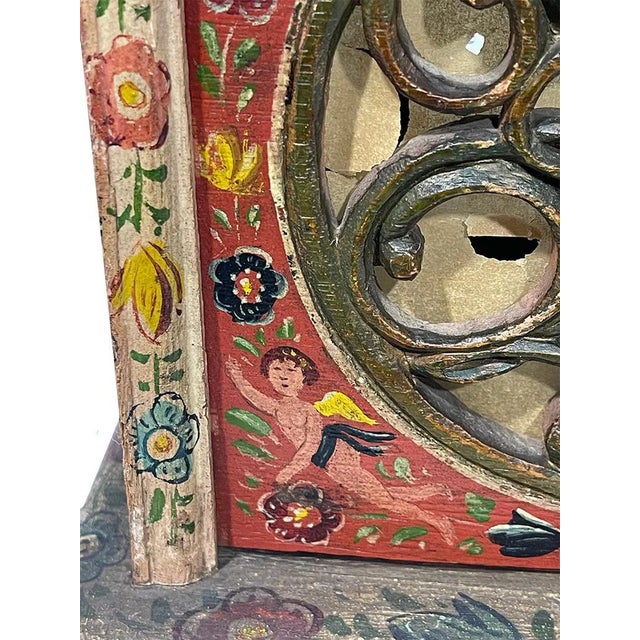 Dutch Hindeloopen Square Footstove, 1837 For Sale - Image 4 of 12