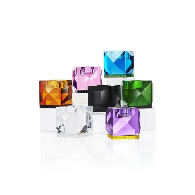 Ophelia clear crystal t-light holder, hand-sculpted contemporary crystal decorative vase hand-sculpted in crystal...