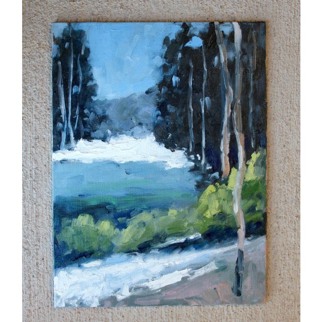 Shabby Chic "Whitefish Montana" Contemporary Landscape Oil Painting For Sale - Image 3 of 12