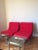 A pair of original Knoll Parallel bar lounge chairs and matching end table, designed by Florence Knoll in the 1960s....