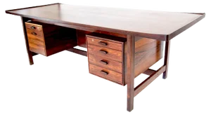 Danish Rosewood Presidential Executive Desk with Floating Top from Sigurd Hansen, 1960s