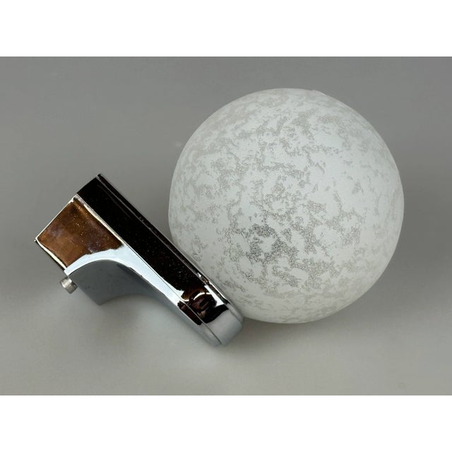 Space Age Chrome Metal and Glass Wall Lamp, 1970s For Sale - Image 9 of 15