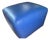 Custom A. Rudin Blue Leather Minimalist Cube Ottoman For Sale