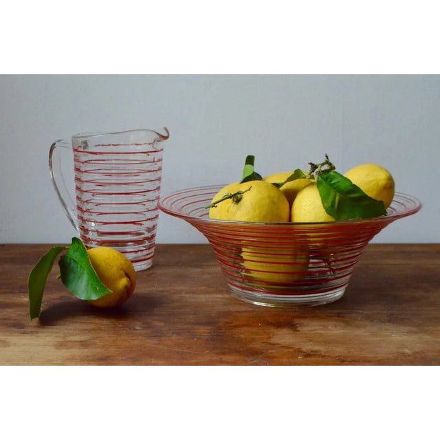 Vintage Danish Glass Salad Bowl & Pitcher by Jacob E. Bang for Holmegaard, Set of 2 For Sale - Image 11 of 12