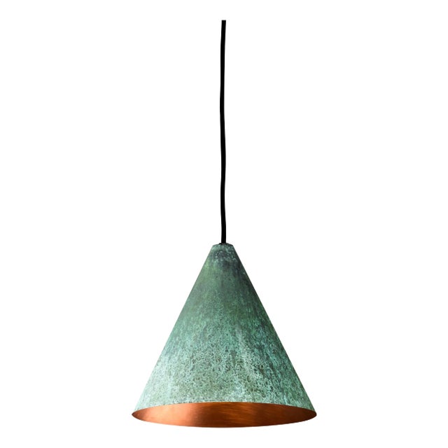Hans-Agne Jakobsson Verdigris Patinated 'Tratten' Outdoor Pendant For Sale