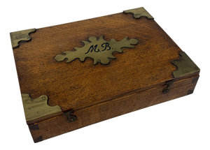 Antique Oak and Brass Knife Case, 1920s