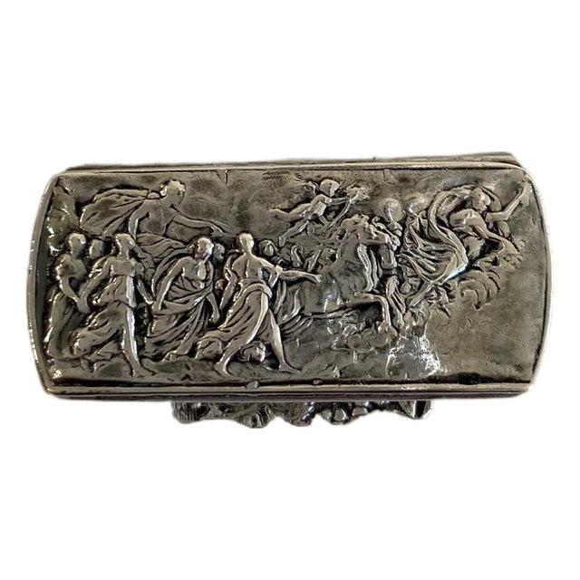 Vintage Italian Sterling Silver Pill Box For Sale